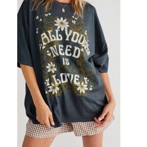 Free People All You Need Is Love One Size Tee by Daydreamer